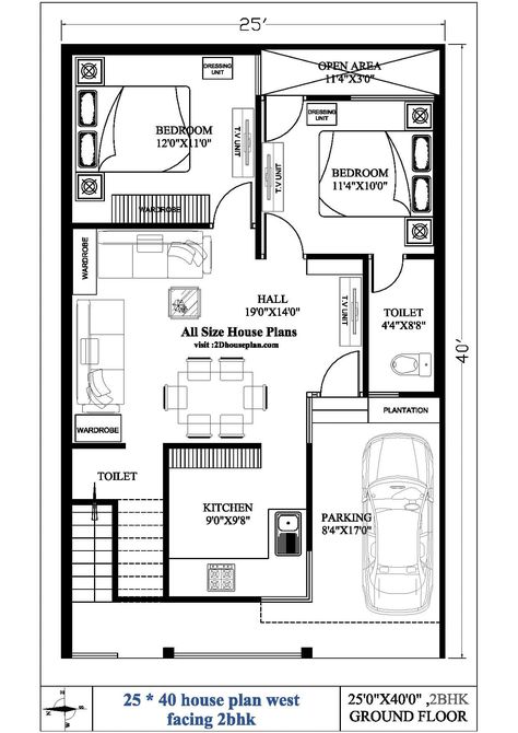 Rustic Contemporary House Plans, East Facing Plan, Rental House Plans, 30x50 House Plans, Plan 2023, 20x30 House Plans, Budget House Plans, West Facing House, 20x40 House Plans