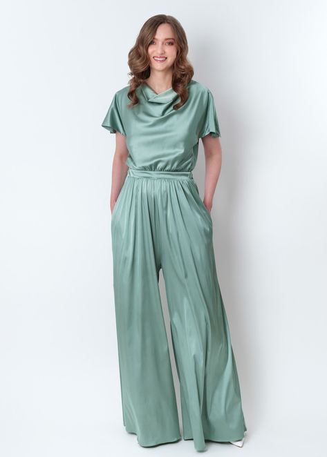 Sage green silk infinity jumpsuit, silk jumpsuit, bridesmaid jumpsuit, multi wrap multiway convertible jumpsuit, bridesmaid dress, silk convertible dress, long ball gown, multiway dress, multiwrap dress Bridesmaid Jumpsuit Wedding, Bridesmaid Dress Silk, Jumpsuit Bridesmaid, Wedding Guest Jumpsuit, Convertible Jumpsuit, Infinity Jumpsuit, Jumpsuit Evening, Jumpsuit Wedding Guest, Bridesmaid Jumpsuit