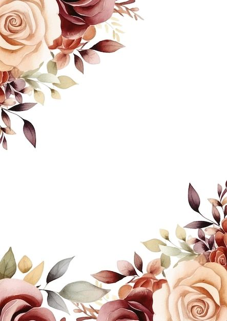 Brown and beige rustic wreath background... | Premium Vector #Freepik #vector #nature #background #texture #line Brown And Beige Background, Brown Slide Background, Brown Flower Background, Brown Flower Background Aesthetic, Flower With Brown Background, Brown Floral Background Aesthetic, Menu Card Design, Nature Background Images, Wedding Invitation Background