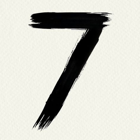 Number 7 grunge brush stroke vector typography | free image by rawpixel.com / Mind Number 7 Tattoo Ideas, Number 7 Wallpaper, 7 Number Logo, 7 Tattoo Number Design, Number 7 Tattoo, Alphabet Painting, Seven Number, Number Angel, Number Wallpaper