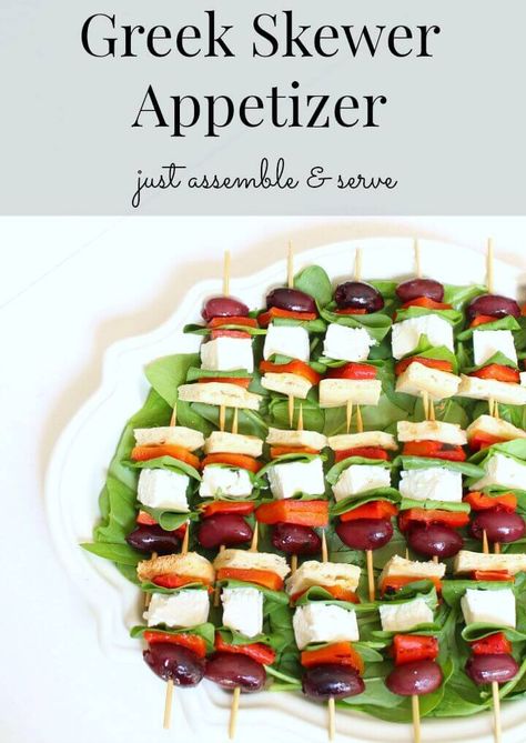 Greek Appetizers, Skewer Appetizers, Quick And Easy Appetizers, Easy Appetizers, Party Appetizer, Party Food Appetizers, Appetizer Dips, Small Bites, Greek Recipes