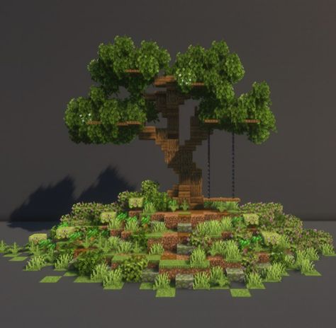 Minecraft Tree Building, Hillside Minecraft Build, Minecraft Tree Orchard, Cottagecore Fence Minecraft, Minecraft Custom Tree Tutorial, Minecraft Cottage Village, Custom Oak Tree Minecraft, Minecraft Custom Tree Design, Minecraft Cool Ideas House