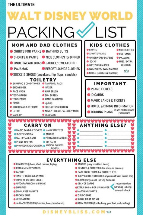 Disney World Packing List, Disney Packing, Packing List For Disney, Disney World Packing, Disney World Vacation Planning, Family Disney Trip, Disneyland Vacation, Disney Trip Planning, Images Disney