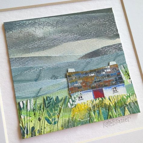 Creative Stitching, Sea And Beach, Landscape Art Quilts, Textile Art Embroidery, Textiles Artwork, Fabric Postcards, Fabric Cards, Landscape Quilts, Embroidered Art