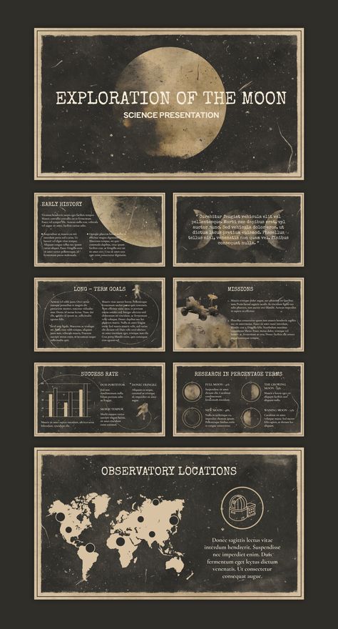 Exploration of The Moon - free Google Slides Theme for Presentation in 2024 | Presentation slides design, Powerpoint presentation design, Google slides themes Science Canva Template, Presentation Chart Design, Space Presentation Design, Theme For Presentation, Space Presentation, Space Scrapbook, Slide Themes, Moon Template, Science Presentation