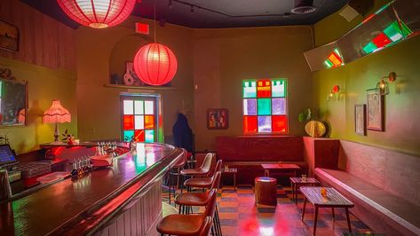 Long Beach’s New Dive Bar Hangout Embraces Thrift Store Chic - Eater LA Bazooka Bubble Gum, Restaurant Photos, 4th Street, Dive Bar, Red Rooms, Craft Cocktails, Snack Bar, Long Beach, Restaurant Bar