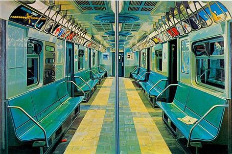 Richard Estes | power of h Weblog Richard Estes, New York City Subway, One Point Perspective, Digital Museum, Point Perspective, Perspective Art, U Bahn, Perspective Drawing, Subway Art