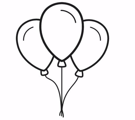 Easy Ballons Drawing, Baloon Drawings Pencil, Cartoon Balloons Drawing, Bunch Of Balloons Drawing, Birthday Ballon Drawing, Ballon Drawing Simple, How To Draw A Balloon, Balloon Drawing Easy, Draw Balloons