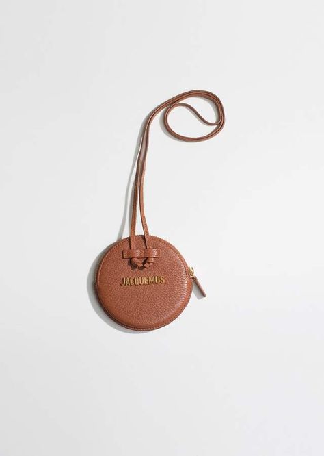 Jacquemus Le Pitchou Neck Wallet Jacquemus Aesthetic, Leather Charms, Neck Wallet, W Necklace, Mini Logo, Mini Logos, Zipper Top, Small Leather Goods, Key Chains