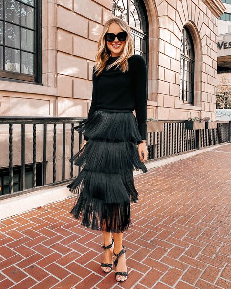 Fringe dress black