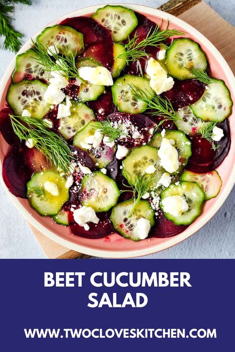 Beet And Cucumber Salad, Salad Recipes Summer, Cucumber Beet Salad, Dill Salad Recipe, Cooked Beets, Cucumber Boats, Beet Salad With Feta, Fancy Salads, Beet Salad Recipes