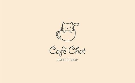 Cat Cafe Logo Design Cat Cafe Logo, Cafe Logo Ideas, Ideas For Logos, Logo Coffee Shop, Cat Branding, Cat Logo Design, Cafe Logo Design, Coffee Shop Branding, Coffee Shop Business