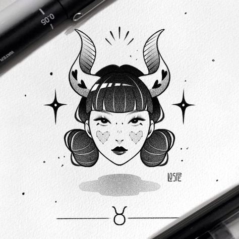 Aries Witch, Tattoo Taurus, Animal Illustration Kids, Wrist Tattoo Designs, Zodiac Sign Tattoos, Zodiac Tattoos, Doodle Art Drawing, Tattoo Portfolio, Black Cat Art