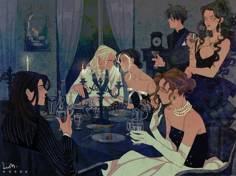 Black Sisters Fanart, Black Family Fanart, Marauders Wolfstar, Marauders Fan Art, Wallpaper Hp, Lucius Malfoy, Black Family, Harry Potter Drawings, All The Young Dudes