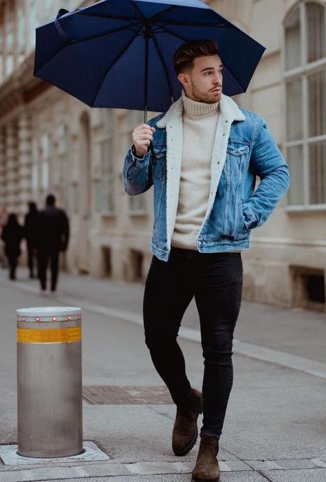 Streetwear Men Outfits Street Fashion, Jeans Winter Outfit, Jean Jacket Outfits Men, Jean Aesthetic, Winter Outfits Men Streetwear, Jean Shorts Outfit, Men Streetwear Fashion, Outfits Men Streetwear, Jeans Outfit Men