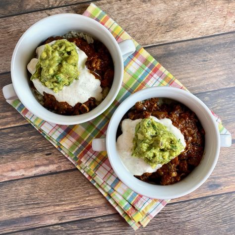 Bobby Flay’s Vegetable Chili with Cumin-Lime Yogurt & Avocado-Shishito Relish | thebrookcook Best Vegetarian Chili, Vegetable Chili, Fried Tortillas, Bobby Flay, Vegetarian Chili, Yogurt Recipes, New Cookbooks, Lime Zest, Canned Black Beans