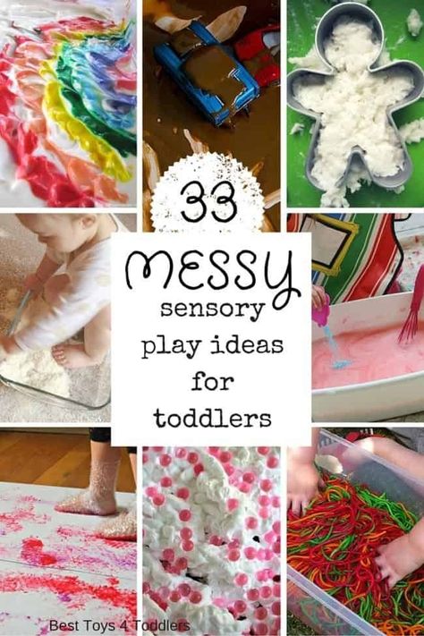 33 Messy Sensory Play Ideas for Toddlers - Best Toys 4 Toddlers Messy Sensory Play Toddlers, Independent Play For Toddlers, Baby Messy Play Ideas, Messy Play For Babies, Messy Play For Toddlers, Daycare Toys, Messy Sensory Play, Messy Activities, Messy Play Ideas