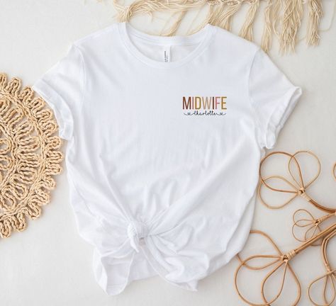 This shirt is the perfect gift for midwifes. Either to thank your midwife for her support or to make a midwife friend happy. The personalization with her name makes it a very unique personal gift. Childbirth Support Shirt Midwife Gift Ideas, Midwife Shirt, Midwife Gift, Branded Items, Unique Personalized Gift, Sell On Etsy, Gift Ideas, Perfect Gift, T Shirts