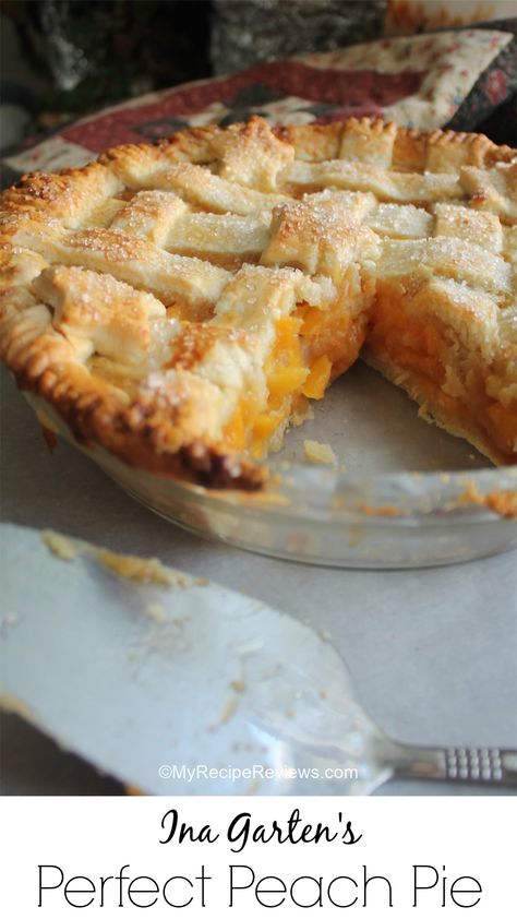 Ina Garten Pastitsio, Ina Garten Pie Crust Recipe, Plum Desserts, Best Peach Pie, Perfect Peach Pie, Best Peach Pie Recipe, Peach Pie Filling Recipes, Summer Pies, Peach Pies