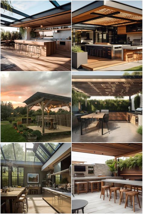 🔨🍽️ Dive into these unique design inspirations to transform your backyard into a culinary haven! 🔥🌳 https://rooferdigest.com/outdoor-kitchen-roof-design-ideas/ Outdoor Kitchen Metal Roof, Backyard Cooking Area, Roof Design Ideas, Kichen Design, Bamboo Roof, Backyard Upgrades, Cloud Kitchen, Corrugated Metal Roof, Roofing Options