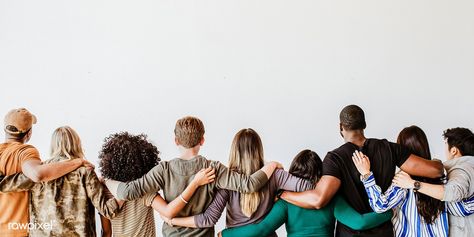 Rearview of diverse people hugging each other | premium image by rawpixel.com / McKinsey People Holding Hands, People Hugging, Image Rock, Friends Hugging, Group Hug, Diverse People, Magazine Pictures, Hands In The Air, Team Photos