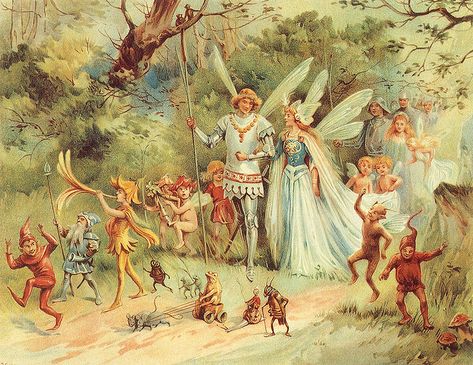 Of Witches And Faeries: A Brief Examination Of Working With the Fae Butterfly Fairies, Prince Wedding, Faery Art, Wedding Postcard, Fairy Illustration, Fantasy Magic, Fairy Wedding, Fairy Queen, Vintage Fairies