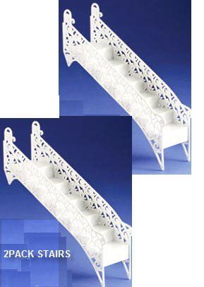 Cakesupplyshop Packaged Sk987 Romantic Princess Hearts & Kisses White Tiered Wedding Cake Step Decoration Stair -2pack Step Decoration, Wedding Steps, Princess Wedding Cakes, Stairs Designs, Princess Castle Cake, Romantic Princess, Cake And Cupcake Stand, Princess Decorations, Bakery Supplies