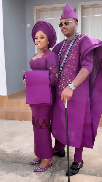 Couples African Outfits, Aso Oke, Nigerian Wedding, Groom Style, Beautiful Couple, African Clothing, African Fashion, Asos