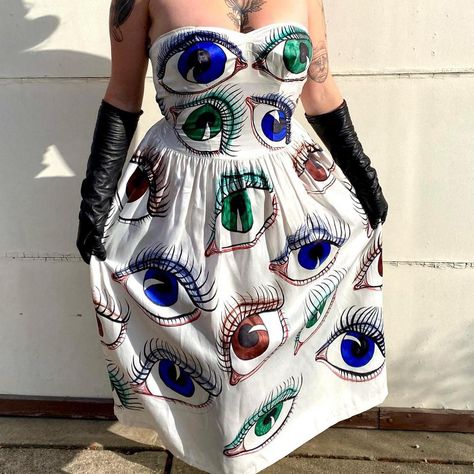 Eyeball Dress, Orry Kelly, Drag Ideas, Satin Hands, Liquid Satin, Mardi Gras, Gowns Dresses, Hand Drawn, How To Draw Hands