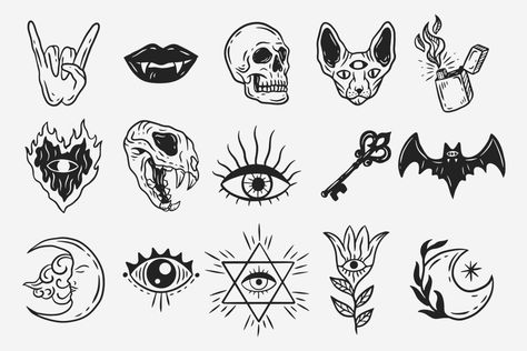 Symbolism Tattoo, Esoteric Tattoo, Alchemy Illustration, Tattoo Clipart, Space Doodles, Mystical Tattoos, Esoteric Symbols, Tattoo Background, Back Of Shoulder Tattoo