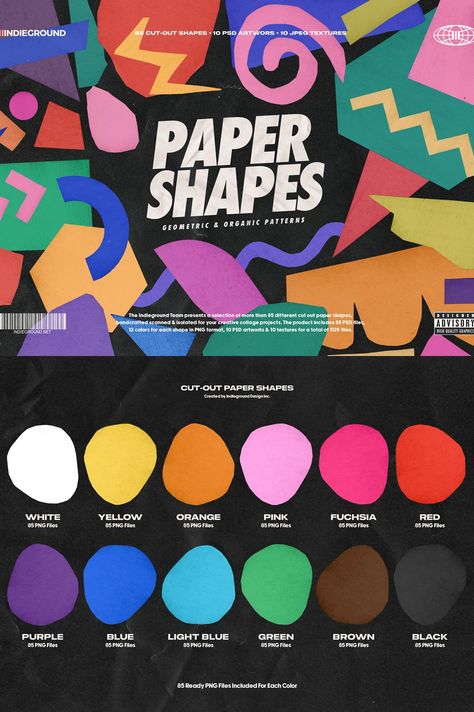 Paper Shapes Paper Shapes Design, Color Block Design Graphics, 60s Branding, Complimentary Colors Art, Organic Shapes Design, Shapes In Design, Colourful Graphic Design, Shapes Graphic Design, Color Palette Graphic Design