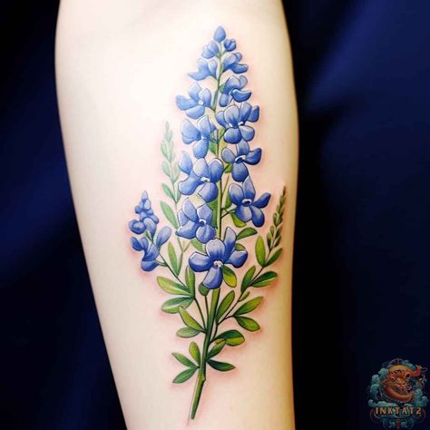 Bluebonnet Line Tattoo, Blue Bonnet Tattoo Simple, Bluebonnets Tattoo, Bluebonnet Tattoos, Blue Bonnet Tattoo, Tattoo Challenge, Bluebonnet Tattoo, Paintbrush Tattoo, California Poppy Tattoo