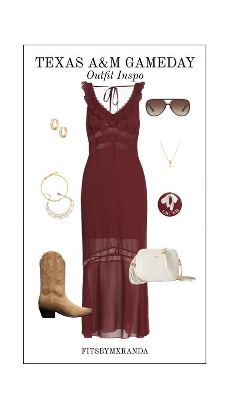 TEXAS A&M GAMEDAY OUTFIT | LTK IN BIO #outfitinspo #gameday #gamedayfit #gamedayoutfit #texasam Texas A&m Game Day Outfit, M&m Game, Cowgirl Fashion, Game Day Outfit, Yee Haw, Texas A&m, Gameday Outfit, Day Outfit, Cowgirl Style