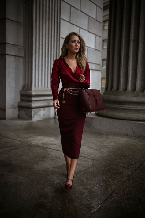 My Favorite Fall Color Dark Green Long Dress, Mary Orton, Wrap Bodysuit, Stone Building, Long Striped Dress, Long Green Dress, Burgundy Outfit, Nyc Style, Christmas Outfits Women