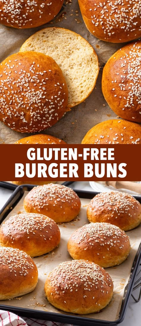 Gluten Free Hamburger Buns Recipe, Gluten Free Hamburger Buns, Gluten Free Hamburger, Homemade Burger Buns, Burgers Chicken, Gluten Free Burger, Homemade Hamburger Buns, Pan Sin Gluten, Gluten Free Buns