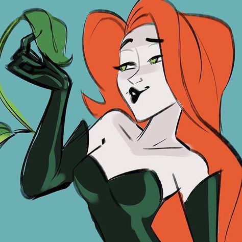 Poison Ivy Icons, Poison Ivy Fanart, Ivy Fanart, Poison Ivy Cartoon, Ivy Harley, Poison Ivy 2, Dc Poison Ivy, Dc Fanart, Pamela Isley