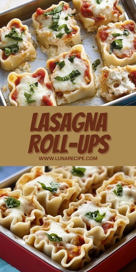 🍝🧀 These Lasagna Roll-Ups are a fun twist on the classic lasagna! Rolled-up pasta filled with ricotta, mozzarella, and a savory meat sauce, baked to perfection. This easy-to-make dish is perfect for dinner parties, family gatherings, or weeknight meals. It’s all the flavors of lasagna, but in a convenient, single-serve format that’s sure to impress. 🤩🍽️ Try them tonight! 🧄🍅 #LasagnaRollUps #PastaDishes #ItalianRecipes #FamilyMeals #ComfortFood #DinnerIdeas Salad To Pair With Lasagna, Turkey Lasagna Recipe With Ricotta, Lasagna Rolls Recipe With Ricotta, Rolled Lasagna Recipe, Lasagna Roll Ups With Ricotta, Lasagna Sandwich, Lasagna Recipe Roll Ups, Lasagna Roll Up, Easy Lasagna Recipe With Ricotta