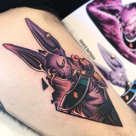 Beerus from dragon ball super Beerus Tattoo Ideas, Dragon Ball Super Tattoo Ideas, Beerus Tattoo Design, Lord Beerus Tattoo, Beerus Tattoo, Dragon Ball Super Tattoo, Dragon Ball Z Tattoo Ideas, Dragonball Tattoo Ideas, Tatuaje Dragon Ball