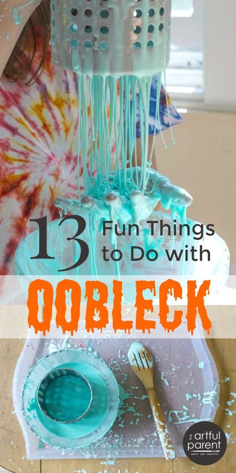 Oobleck, or sensory goop, is super easy to make and there's a surprising number… Preschool Pet Theme, Science Experiments Kids Preschool, Pet Theme, Experiments Kids, Diy Deodorant, Preschool Science, Messy Play, Homeschool Science, Toddler Fun