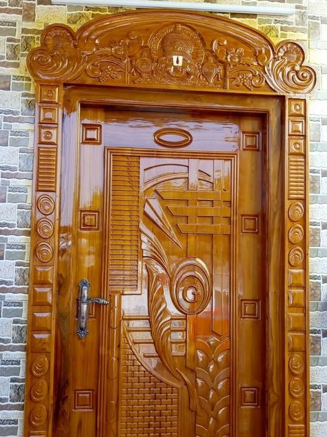 Latest wooden door designs 2023 Stylish wooden door ideas Trendy wooden door entrance designs Main Door Arch Design Entrance, Latest Wooden Door Designs, Wooden Door Ideas, Single Main Door Designs, Main Door Design Photos, Latest Door Designs, Pooja Door Design, Wooden Door Entrance, Main Doors