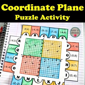 Math in Demand: The Coordinate Plane Puzzle Activity Math Interact... 4 Quadrants, Math Early Finishers, Stem Projects For Kids, Puzzle Activity, Coordinate Plane, Math Interactive, Math Interactive Notebook, Interactive Science Notebook, Math Instruction