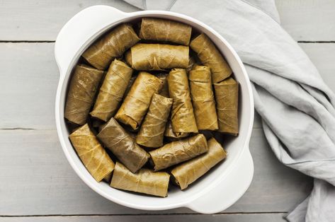 Stuffed Grape Leaves recipe Greek Dolmades, Dolmades Recipe, Dolma Recipe, Grape Leaves Recipe, Stuffed Grape Leaves, Armenian Recipes, Lemon Sauce, Cooking Show, Lemon Recipes