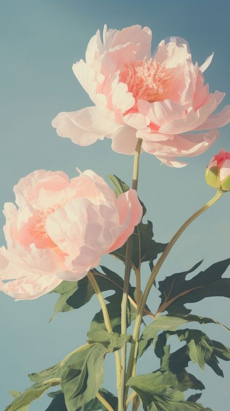 Peony blossom flower plant. | premium image by rawpixel.com Peonies Reference, Peony Flower Illustration, Pansies Aesthetic, Peonies Wallpaper Iphone, Sdsu Aesthetic, Peony Flower Aesthetic, Peony Reference, Roses Iphone Wallpaper, Moutan Peony