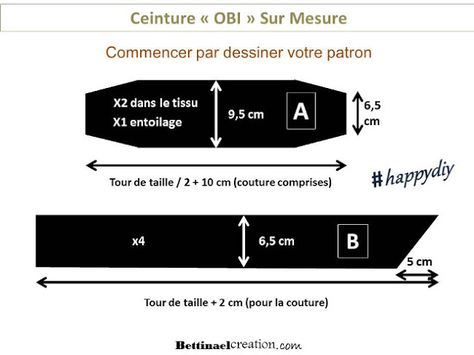 #happydiy : Tuto gratuit couture facile adeptes de cuir, simili cuir, lycra, coton ou élastique, la ceinture Obi se décline de mille et une façons.  populaire auprès des femmes enceintes. c'est aussi une idée de cadeau #diyfashion Obi Belt Diy, Obi Belt Pattern, Diy Fashion No Sew, Pattern Draping, Make Your Own Clothes, Obi Belt, Corset Belt, Couture Sewing, Textiles Fashion