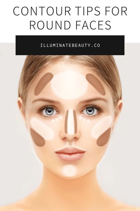 How to Contour Round Face with Seint Contour - Illuminate Beauty Makeup Round Face, Contouring Guide, Contour Tips, Contour For Round Face, What Is Contouring, Easy Contouring, How To Contour Your Face, Contouring For Beginners, Face Contouring Makeup