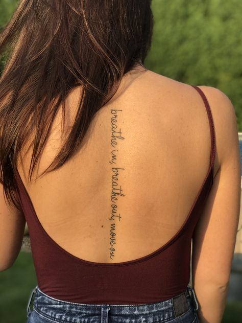 Breath In Breath Out Move On Tattoo, Breathe In Breathe Out Move On Tattoo, Breakup Tattoo Ideas Moving On, Move On Tattoo, Moving On Tattoos, Breathe Quotes, Arm Tats, On Tattoo, Rose Tattoos For Women