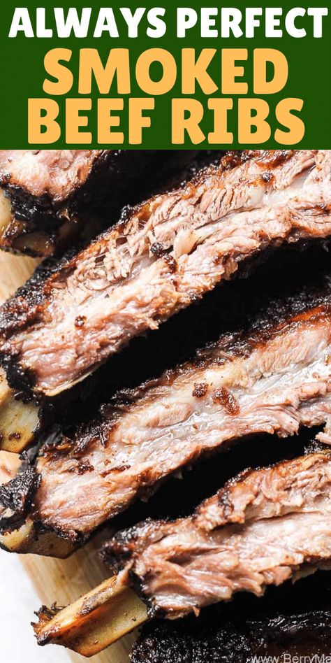 Smoker Cooking Times, Cooking Beef Ribs, Smoked Beef Ribs Recipe, Smoker Cooking Recipes, Grilled Beef Ribs, Smoked Beef Short Ribs, Smoker Recipes Electric, Smoked Beef Ribs, Beef Back Ribs