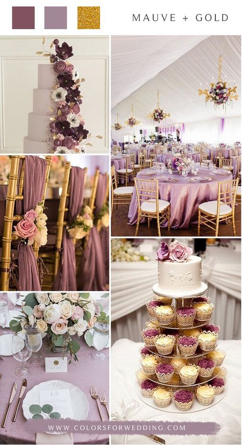 Gold Wedding Theme Color Schemes, Gold And Purple Wedding Theme, Gold And Purple Wedding, Summer Wedding Color Schemes, Rose Gold Wedding Theme, Wedding Color Schemes Purple, Rapunzel Theme, Dusty Rose Wedding Colors, Wedding Color Schemes Summer