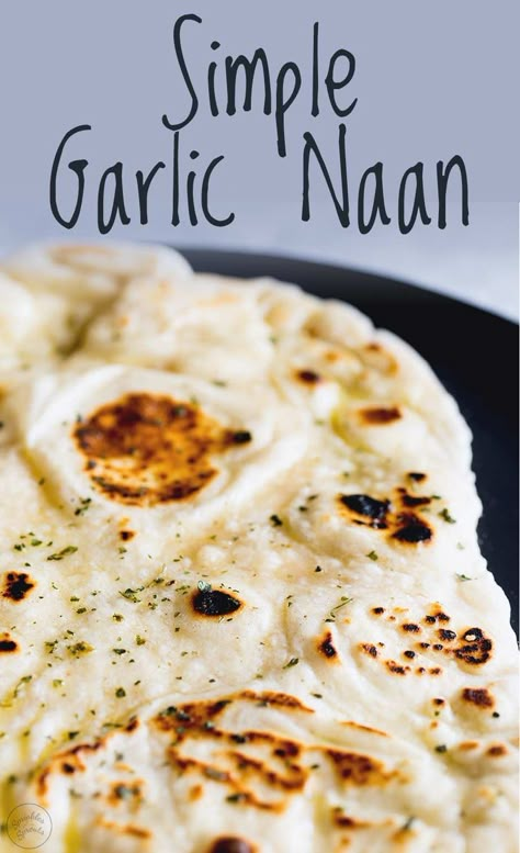 Naan Bread Recipe Easy, Homemade Garlic Naan, Indian Flatbreads, Garlic Naan Recipe, Homemade Naan Bread, Homemade Bread Recipe, Recipes With Naan Bread, Yeast Dough, Bread At Home