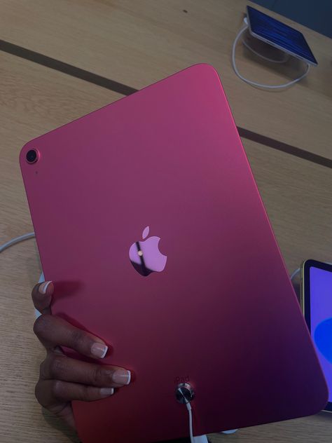 Hot Pink School Aesthetic, Hot Pink Ipad Aesthetic, Apple Products Pink, Ipad Pics Aesthetic, Pink Ipad Asthetic, Pink I Pad Aesthetic, Ipad Girly Aesthetic, Hot Pink Vision Board, Pink Products Aesthetic